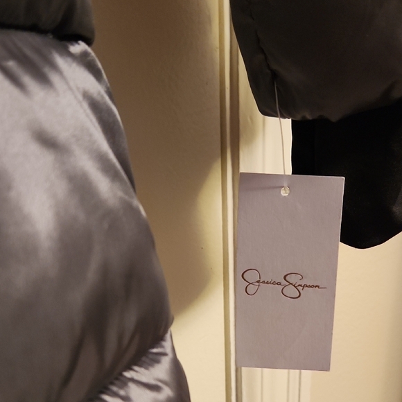 Jessica Simpson Metallic Gray Puffer Jacket - Picture 3 of 7